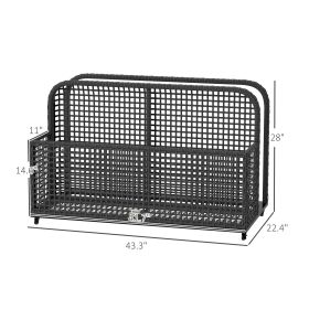 Pool Float Storage, Pool Caddy, With Wheels, 43.25 L X 22.5 W X 28 H, Dark Gray