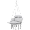 Outsunny Hammock Swing Chair, Macrame Hanging Chair with Large Cushion, Chain, Steel Frame for Indoor Outdoor Use, Gray