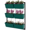 Outsunny 3-Tier Wall Planter Green with 6 Pots Hanging Planter Holder with Drainage for Flowers Vegetables