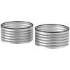 Outsunny Set of 2 Raised Garden Bed, Metal Planter Box with Safety Edging, Easy-to-assemble Stock Tank 3'x3'x1.4' Silver