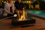 Tabletop Fireplace With Smores Tools