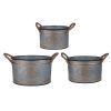Set of 3 Huxley Metal Decorative Pots