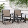 Garden Glider Chair Set of 2 Brown Textilene & Steel Medium