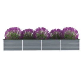 Raised Bed Grey Galvanized steel 126.0 x 31.5 x 17.7 in