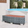 Spa Step Grey PE rattan, eucalyptus wood, powder-coated steel