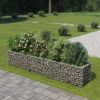 Gabion Raised Bed Silver Galvanized Steel Large Durable