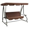 Swing Bench Coffee PVC-coated fabric, powder-coated steel