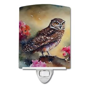 NEW Burrowing Owl Ceramic Night Light Compact, UL-Certified, Ideal for Bedroom, Bathroom, Nursery, Hallway, Kitchen, 6x4x3, Multicolor