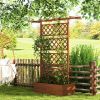 Wooden Trellis Planter Box, Raised Garden Bed to Grow Vegetables, Herbs and Flowers