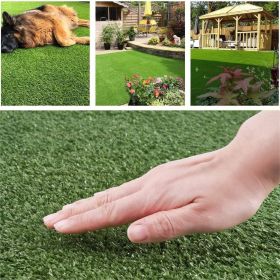 5x10FT Artificial Grass Turf 0.6" Indoor Outdoor Astroturf Fake Grass with Drain Holes, for Dog and Garden Patio