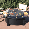 Round stove cooking tea round barbecue stove table smokeless charcoal rack full set of heating brazier wood home courtyard outdoor