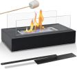 Tabletop Fireplace With Smores Tools