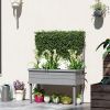 Outsunny Elevated Wood Planter with Trellis for Climbing Plants, Raised Garden Bed with Legs and Drainage Holes, Gray