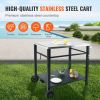 VEVOR Outdoor Grill Dining Cart with Double-Shelf, BBQ Movable Food Prep Table, Multifunctional Stainless Steel Table Top