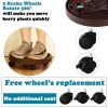 8 Pack Plant Caddy with Wheels Heavy Duty 13 Inch Plant Dolly with Locking Casters Rolling Plant Stand for Indoor Outdoor, Brown