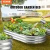 VEVOR Raised Garden Bed, 70.9x35.4x11 inch Galvanized Metal Planter Box, Outdoor Planting Boxes with Open Base