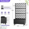 Metal Planter Box with Trellis Raised Garden Bed - 72.05"x35.83"x16.14", Trellis Privacy Screen for Climbing Plants, Vegetables