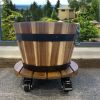 Round Wood Plant Candy With Wheels Diameter 12in,  Brown