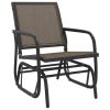 Garden Glider Chair Set of 2 Brown Textilene & Steel Medium