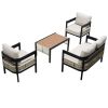U_Style Multi-person Outdoor Iron Sofa Set with A table, Rattan Decoration, Waterproof, Rust-proof, Suitable for Garden, Lawn Use