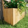 Raised Garden Bed, Wooden Planter with Trellis, Hanging Roof, Plant Shelf, Drainage Holes and Bed Liner, Natural