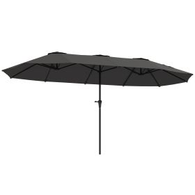 13 Ft. Extra Large Patio Umbrella With Easy Crank Handle, Vents For Outdoor, Patio, Dark Gray