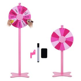 18 Inch Height Adjustable Prize Wheel with Smooth Spin, 2-in-1 Tabletop & Floor Standing Spinning Wheel for Game Carnival Party (Option: Default title)
