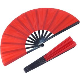 Portable Folding Clacking Fans For Line Dancing, Raves,Decorations (Option: red)