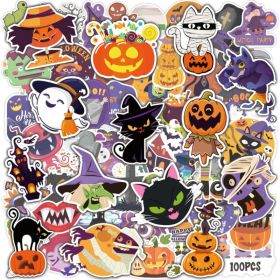 Halloween Stickers HUNDRED PIECES Party Favors  Halloween Games Toys Gifts Party Supplies  Crafts Accessories Treats Bulk For Classroom (Option: Multi)