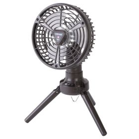 1Pc 10400mah Portable Camping Fan With LED Light Rechargeable Tripod Tent Hanging Fan Lantern Portable Foldable Oscillating Table Fan With 3 Brig (Option: Black)