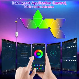 Triangular LED Lights, 10 RGB Wall Panels, Modular Intelligent Light Panel With APP, Remote And Music Synchronization, Honeycomb Light Wall In Ga (Option: Default)