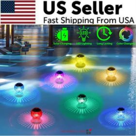 Outdoor Solar LED Floating Light Garden Pond Pool Lamp Rotating RGB Color Change (Option: RGB Rotating Colors)