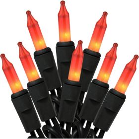 Orange String Lights 100 Count, 21 Ft Incandescent Lights With Black Wire For Indoor Outdoor Party And Home Decor (Option: Multi)