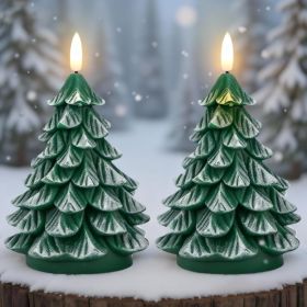 Christmas Tree Candles With 6H Timer Green (Option: Green)