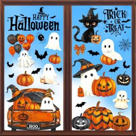 Halloween Window Clings Stickers Decor Fall Halloween Decorations Indoor (Option: Halloween)