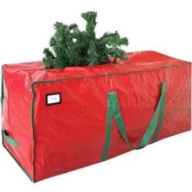 7.5 Ft Christmas Tree Storage Bag Durable Heavy Duty Extra Large Artificial Xmas Holiday Tree Bag With Reinforced Handles And Dual Zippers (Option: red)