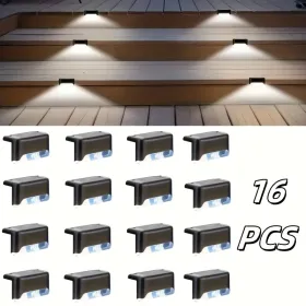 32/16 PCS Decorative Light Solar Energy Waterproof And Dustproof Light Source Sensing Suitable For Shopping Malls Guardrails Decks Stairs Gardens (Option: Whitelights16PCS)