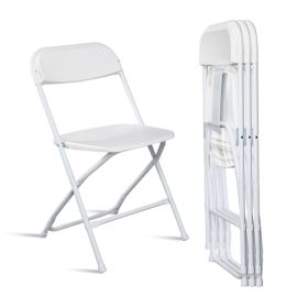 4Pcs Folding Chair, 350LBS Lightweight Foldable Plastic Chair, Reinforced Metal Frame Easy To Fold & Store For Indoor & Outdoor, Wedding, Party, (Option: 4Pcs)