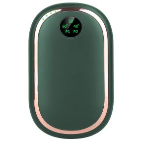 2 Colors Options -- 1Pc Rechargeable Hand Warmer Electric Hand Heater Portable Reusable Pocket Warmer Power Bank With Digital Display Sunset Ligh (Option: Green)