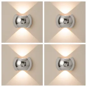 2PCS Bedroom/Living Room Lights, Motion Sensor, Luxurious Style, 60-Day Battery Life, 3 Lighting Modes, Magnetic Installation, Ideal For Stairs, (Option: Silver4PCS)
