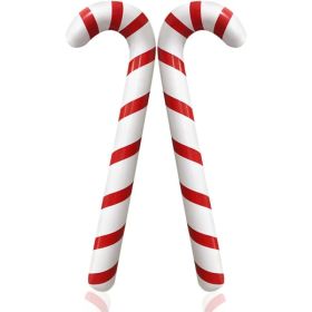 2pcs Inflatable Candy Canes Balloons For Christmas Candy Cane Decorations (Option: red)