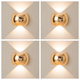 2PCS Bedroom/Living Room Lights, Motion Sensor, Luxurious Style, 60-Day Battery Life, 3 Lighting Modes, Magnetic Installation, Ideal For Stairs, (Option: Gold4PCS)