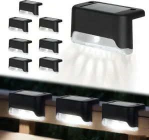 32/16 PCS Decorative Light Solar Energy Waterproof And Dustproof Light Source Sensing Suitable For Shopping Malls Guardrails Decks Stairs Gardens (Option: Whitelight8PCS)