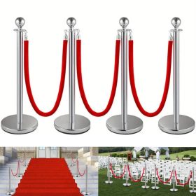 Crowd Control Barriers And Red Carpet Poles For Event & Party Supplies - Multiple Colors And Sizes Available (Option: Silvery)