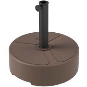 Round Patio Umbrella Base Holder, Heavy Duty Outdoor Umbrella Stand Base, Filled Up To 44lbs With Stand Or 40lbs With Water For Garden, Poolside, (Option: Brown)
