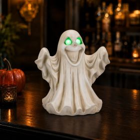 Not For Sale On Wayfair--- Halloween Ghost Figurine - LED Light Up With Glowing Eyes (Option: White)
