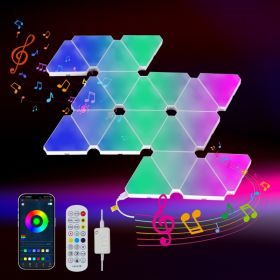 20-Pack Triangular Light Panels - Smart RGB LED Wall Lights With App & Remote - Music Sync Gaming Lights For Gamers, Game Room Decor, Gaming Equi (Option: Default)