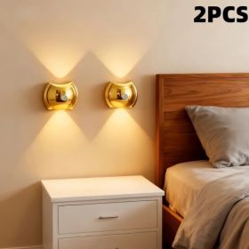 2PCS Bedroom/Living Room Lights, Motion Sensor, Luxurious Style, 60-Day Battery Life, 3 Lighting Modes, Magnetic Installation, Ideal For Stairs, (Option: Gold2PCS)