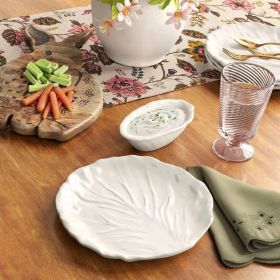 8.75" Stoneware Radicchio Salad Plate Pink (Option: White)