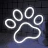 1Pc Dog Paw Print Neon Sign,LED Paw Print Neon Signs for Wall Decoration, USB Powered Dog Neon Lights with Dimmer Switch for Children's Bedroom